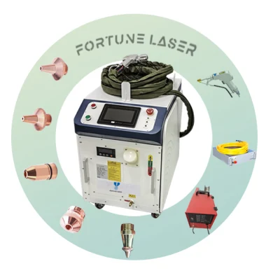 Fortune Laser 2022 Nova atualização 1000W 1500W 2000W 3 em 1 Máquina de corte e limpeza de soldagem a laser para aço inoxidável